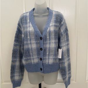 NEW wTag-CUPCAKES and CASHMERE Blue Cardigan Sweater M
